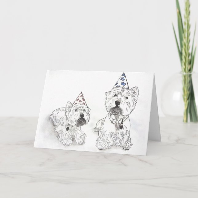 Westie Happy Birthday Karte (Vorderseite)