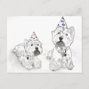 Westie Happy Birthday Postkarte