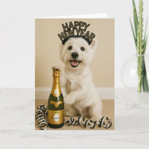 Westie Happy New Year Karte