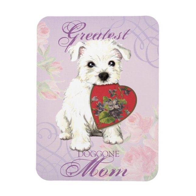 Westie Heart Mama Magnet (Vertikal)