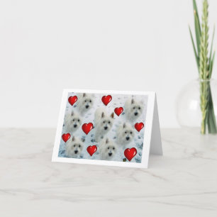 Westie Hearts notecard thankyou birthday etx. Dankeskarte