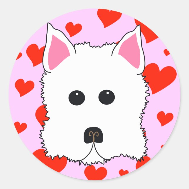 Westie Hearts Stickers (Vorderseite)