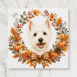 Westie-Herbstkranz Geschenkanhänger