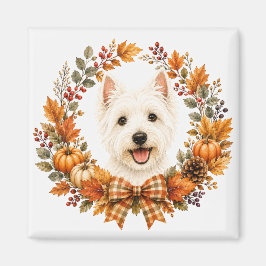 Westie-Herbstkranz Magnet
