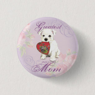 Westie Herz-Mama Button