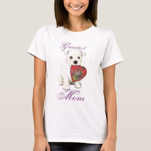 Westie Herz-Mama T-Shirt (Vorderseite)