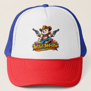 Westie-Hund-Cowboy-Baseballkappe (Originaldesign) Truckerkappe
