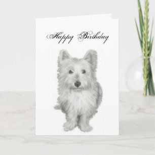 Westie Hund Geburtstagskarte mit Vers Karte
