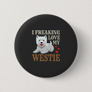 Westie Hund Liebe Typografie Button