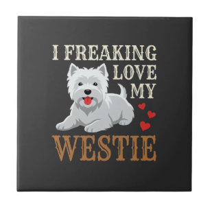 Westie Hund Liebe Typografie Fliese