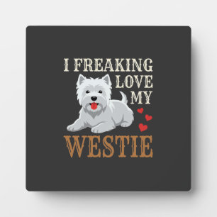 Westie Hund Liebe Typografie Fotoplatte