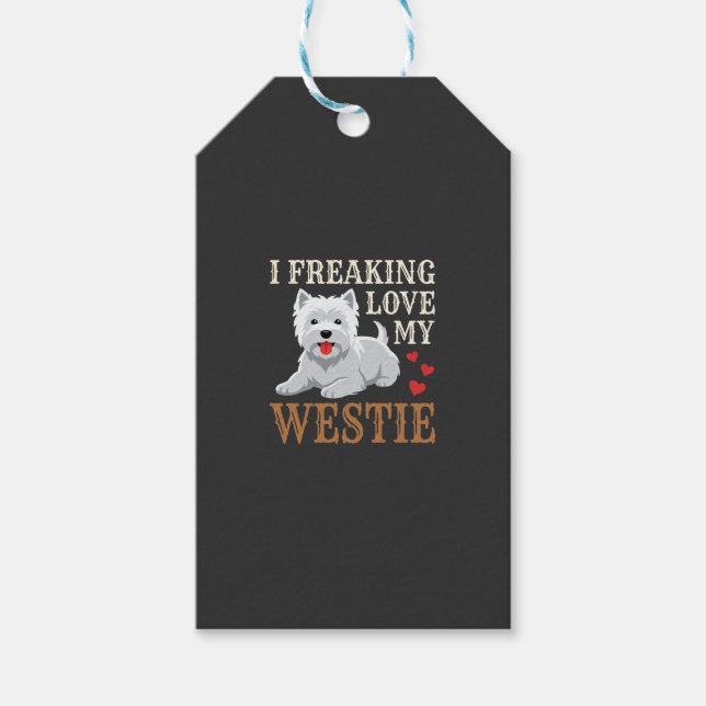 Westie Hund Liebe Typografie Geschenkanhänger (Vorderseite)