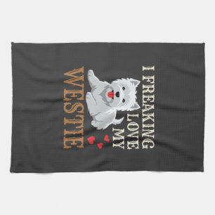 Westie Hund Liebe Typografie Geschirrtuch