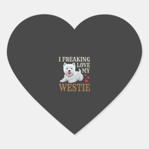 Westie Hund Liebe Typografie Herz-Aufkleber