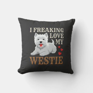 Westie Hund Liebe Typografie Kissen