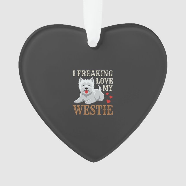 Westie Hund Liebe Typografie Ornament (Vorderseite)
