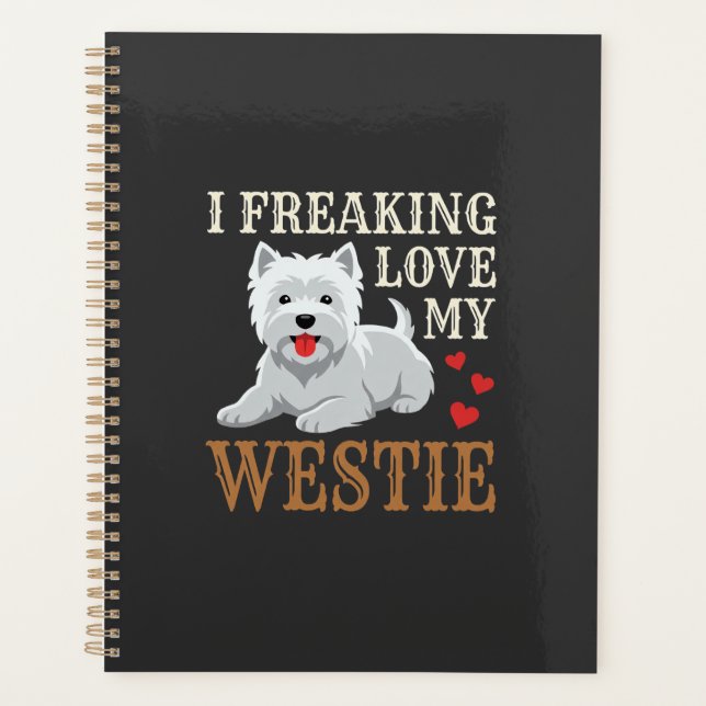 Westie Hund Liebe Typografie Planer (Vorderseite)