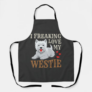 Westie Hund Liebe Typografie Schürze