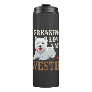 Westie Hund Liebe Typografie Thermosbecher