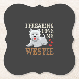 Westie Hund Liebe Typografie Untersetzer