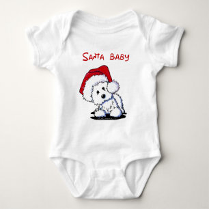 Westie Hund SANTA BABY Apparel (Lights) Baby Strampler