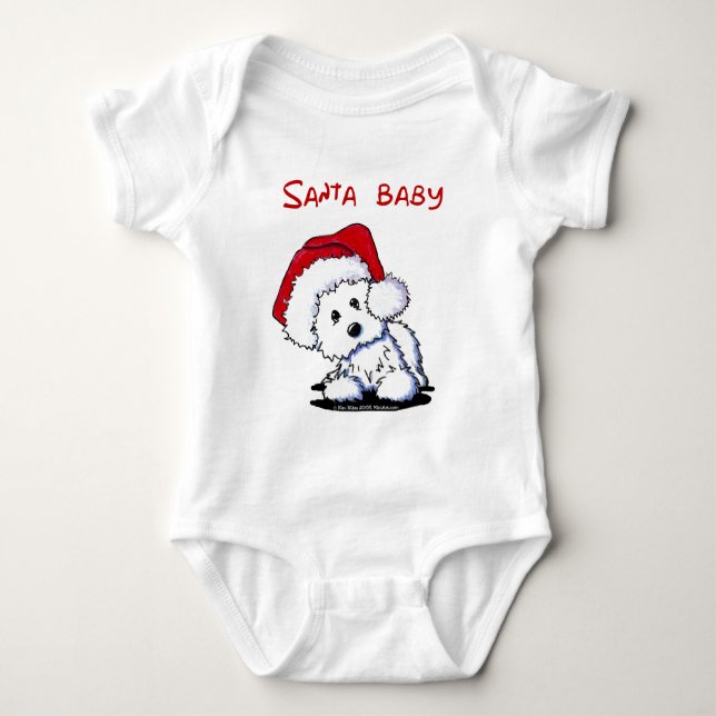 Westie Hund SANTA BABY Apparel (Lights) Baby Strampler (Vorderseite)