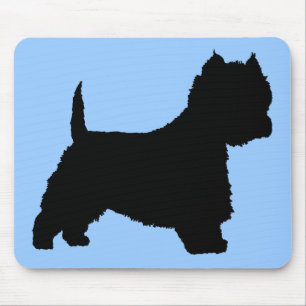 Westie Hund (Schwarzes) Mousepad