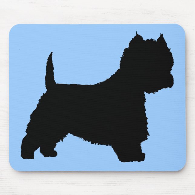 Westie Hund (Schwarzes) Mousepad (Vorne)