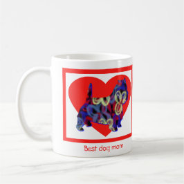 Westie Hund Silhouette Valentinstag Rotes Herz Kaffeetasse