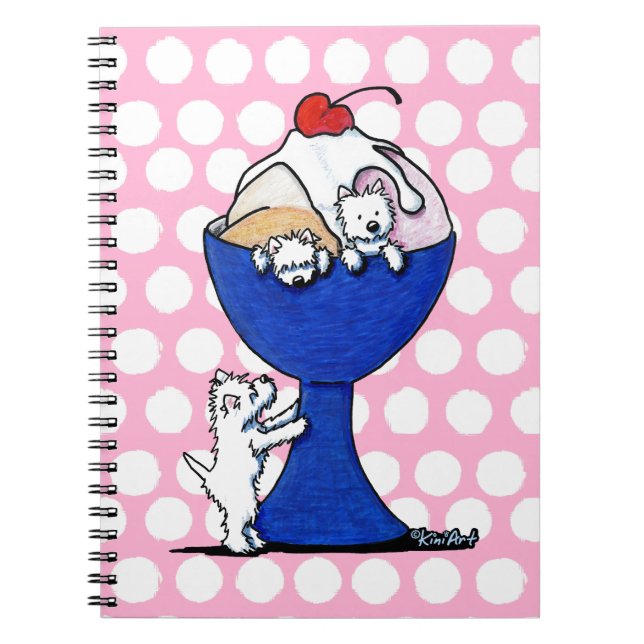 Westie Ice Cream Party Notizblock (Vorderseite)