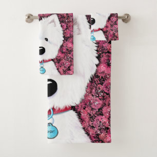 Westie Impressions Floral Badhandtuch Set