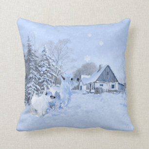 Westie in Wintertime KISSEN