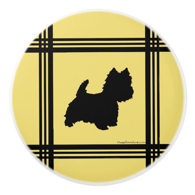 Westie Keramikknauf (Vorderseite)