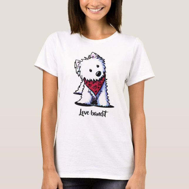 Westie Kissing Bandit Light T - Shirt (Vorderseite)