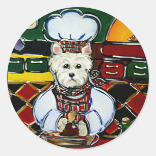 Westie-Koch Runder Aufkleber