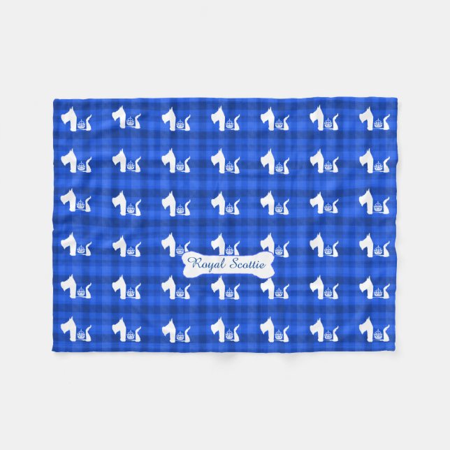 Westie königliche Krone Fleecedecke (Vorderseite (Horizontal))