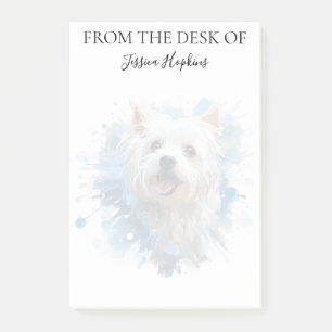 Westie Liebhaber monogrammierter Hund Post-it Klebezettel
