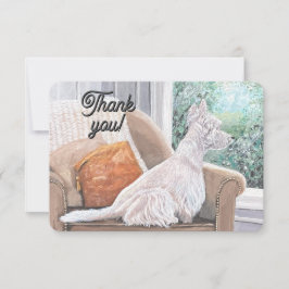 Westie Looking Out a Window Dankeskarte