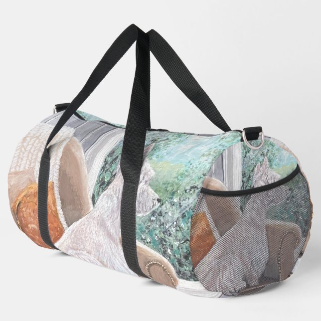 Westie Looking Out a Window Duffle Bag (Rechte Ecke)