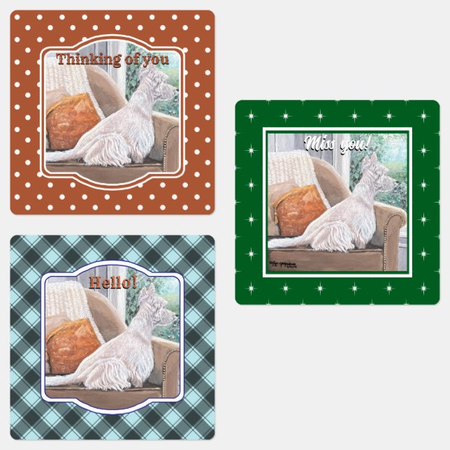 Westie Looking Out a Window Etiketten (Gruppe)