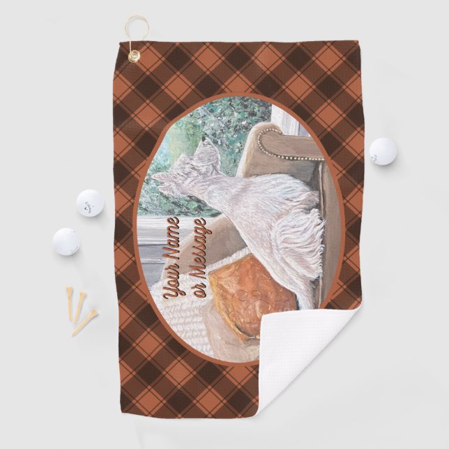 Westie Looking Out a Window Golfhandtuch (Insitu)