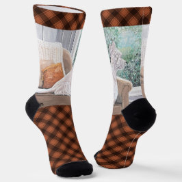 Westie Looking Out a Window Socken