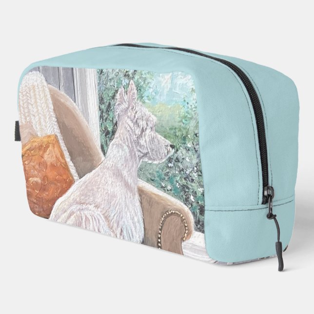 Westie Looking Out a Window Waschbeutel (Rechte Ecke)