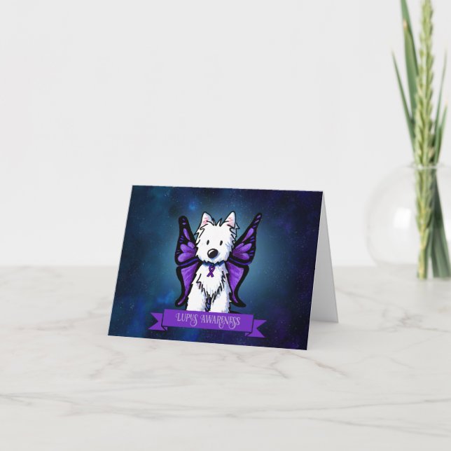 Westie Lupus Awareness Danke Karte (Vorderseite)