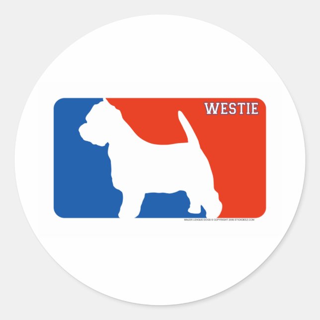 Westie Major League Dog Sticker (Vorderseite)