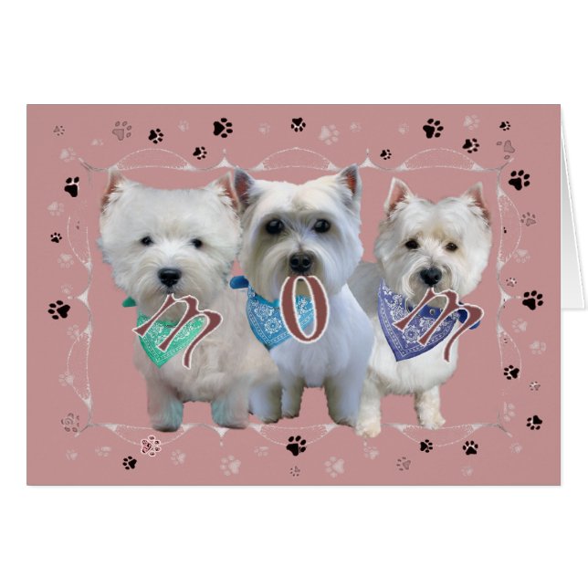 Westie Mama Cards (Vorderseite (Horizontal))