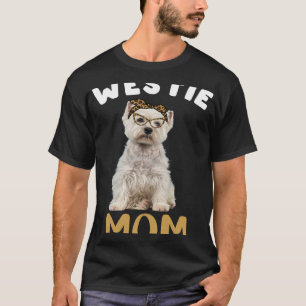 Westie Mama Mama Maltese Dog Owner Leopard Print W T-Shirt