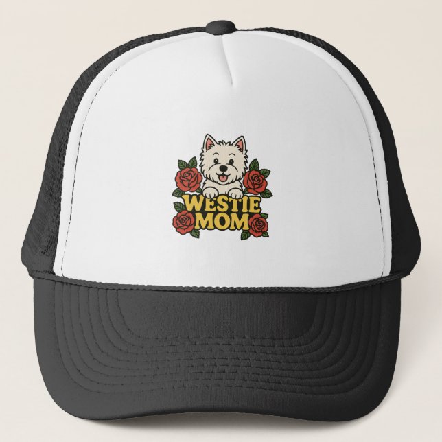 Westie-Mama Truckerkappe (Vorderseite)