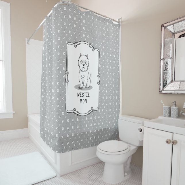 Westie Mama - West Highland White Terrier Mama Duschvorhang (Beispiel)