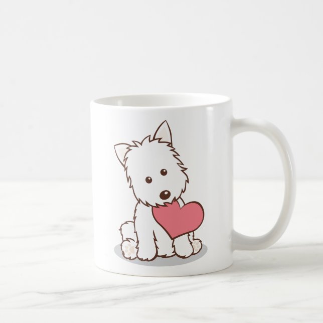 Westie mit der Herz-Form-Tasse Tasse (Rechts)